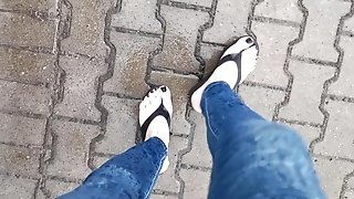 Sexy Feet In The Rain