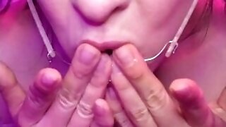 Finger In Mouth Spitplay Egirl Ponytails Headgear